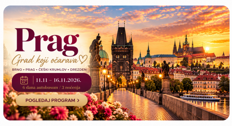 Prag – putovanje autobusom 11.11–16.11.2026 | Gaia Travel